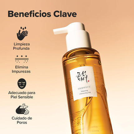 Beauty of Joseon Aceite Limpiador de Ginseng aplicación sobre el rostro