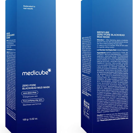 Medicube Zero Pore Blackhead Mud Mask caja de presentación exterior