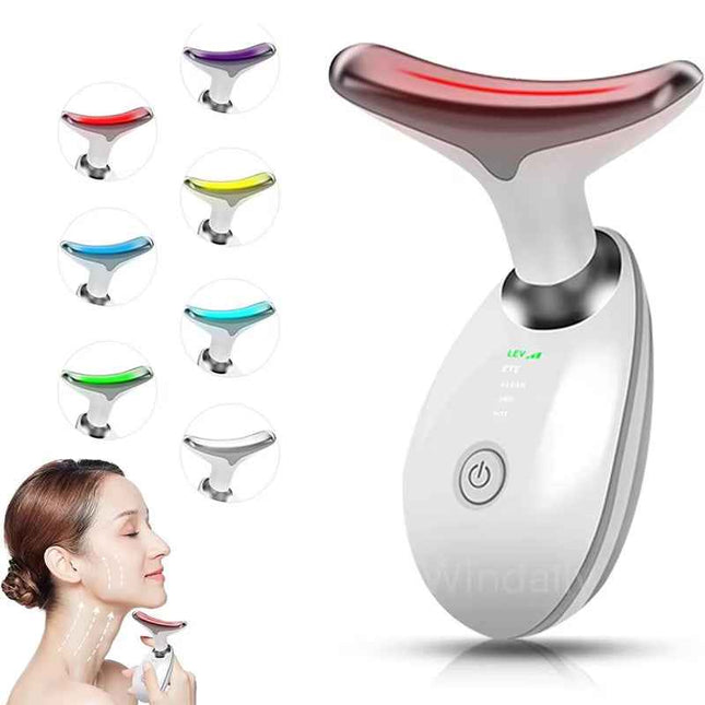 Masajeador Facial y Cuello LED con Microcorrientes EMS