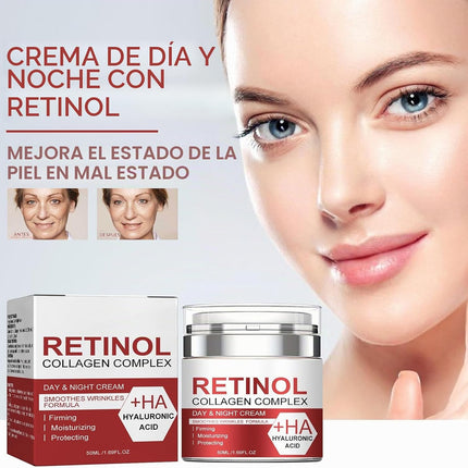 Crema Antiedad con Retinol y Colageno aplicación en el rostro