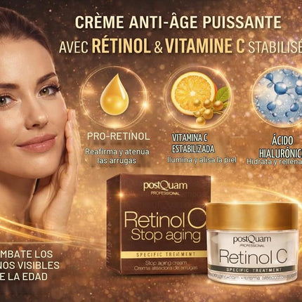Postquam Retinol C Crema Antiarrugas textura de la crema en la mano