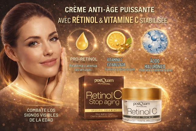 Postquam Retinol C Crema Antiarrugas textura de la crema en la mano