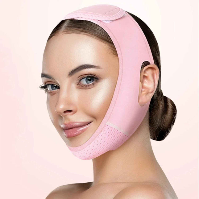 V Line Face Shaping Strap banda color negro