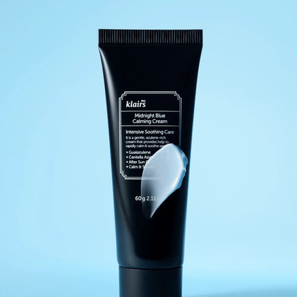 Crema Calmante Azul Guaiazulena Klairs rutina de cuidado facial nocturno.