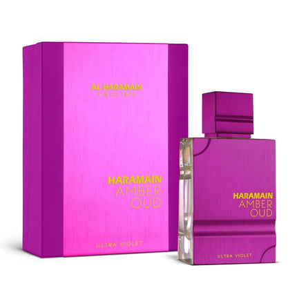 Al Haramain Amber Oud Ultra Violet envase frontal del perfume