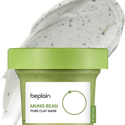 Beplain Mung Bean Pore Clay Mask envase frontal del bote