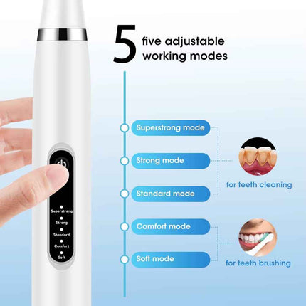 Limpiador Dental Eléctrico con Cepillo y Espátula