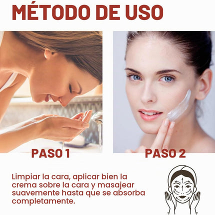 Crema Antiedad con Retinol y Colageno información de uso día y noche