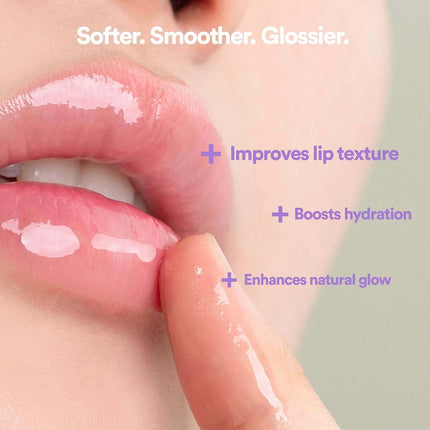 Lip Sleeping Mask Vegano Purple Collagen de TOCOBO textura brillante sobre labios
