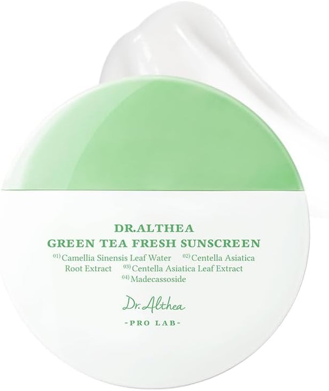 Dr Althea Green Tea Fresh Sunscreen envase frontal del bote