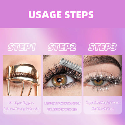 Mascara de Pestañas con Purpurina empaquetado del producto
