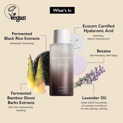 Wonder Black Rice Hyaluronic Toner, 300 Ml, Olor Lavanda