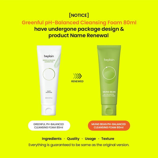 [Beplain] Greenful Ph-Balanced Cleansing Foam (Espuma Limpiadora Con Ph Equilibrado De Greenful) 80Ml