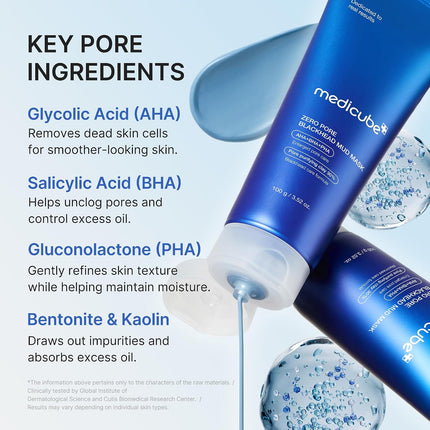 Medicube Zero Pore Blackhead Mud Mask textura de arcilla sobre espátula