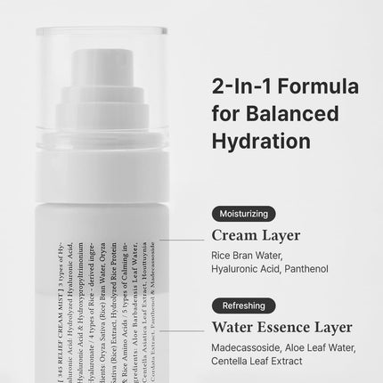 Dr Althea 345 Relief Cream Mist textura bifásica del producto