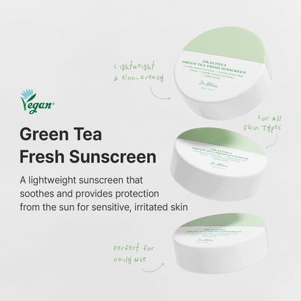 Dr Althea Green Tea Fresh Sunscreen textura de la crema en la mano