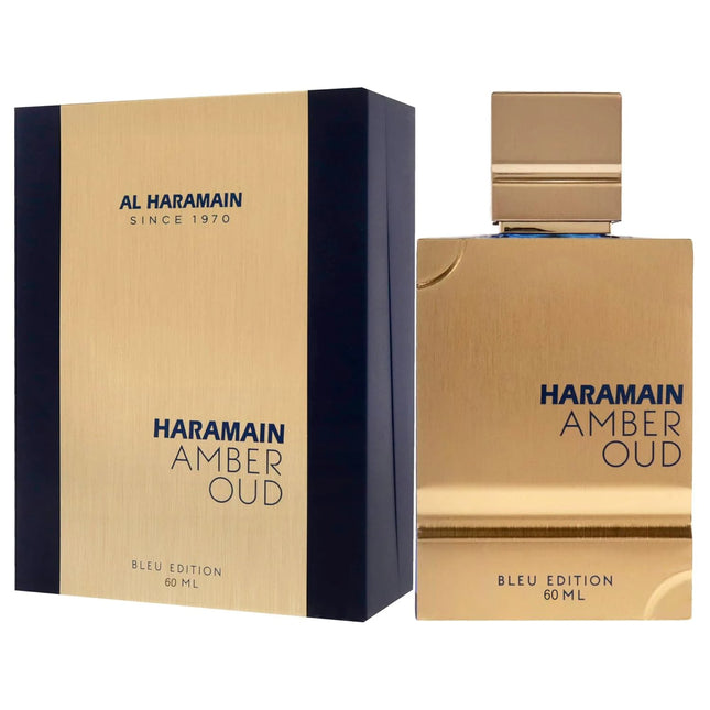 AL Haramain Amber Oud Blue Edition envase frontal del perfume