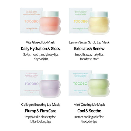Lip Sleeping Mask Vegano Purple Collagen de TOCOBO gama de mascarillas labiales