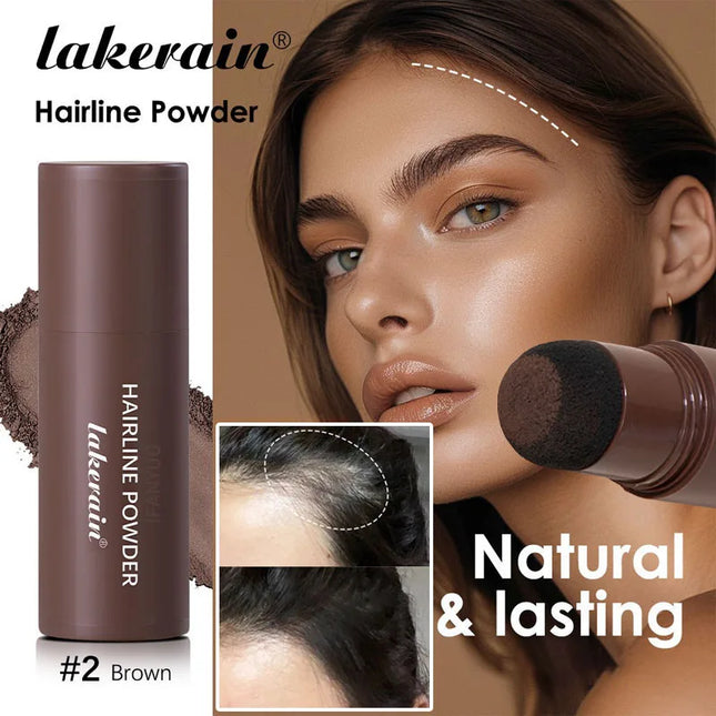 Polvo Corrector de Nacimiento de Cabello envase abierto con cabezal de esponja