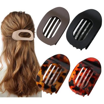 Pinza de Pelo Plana Ovalada detalle de la forma ovalada