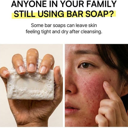 Round Lab 1025 Dokdo Cleanser espuma cremosa en la mano