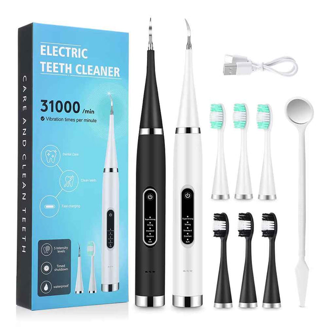 Limpiador Dental Eléctrico con Cepillo y Espátula