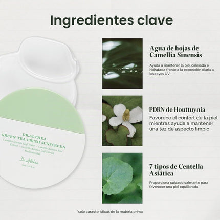 Dr Althea Green Tea Fresh Sunscreen caja de presentación exterior