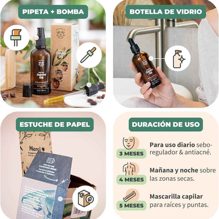 Aceite de Jojoba BIO Bionoble aplicación en el rostro