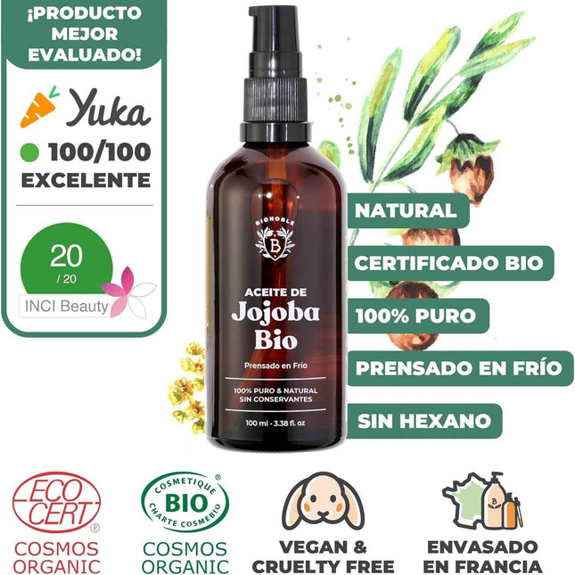 Aceite de Jojoba BIO Bionoble certificación Ecocert