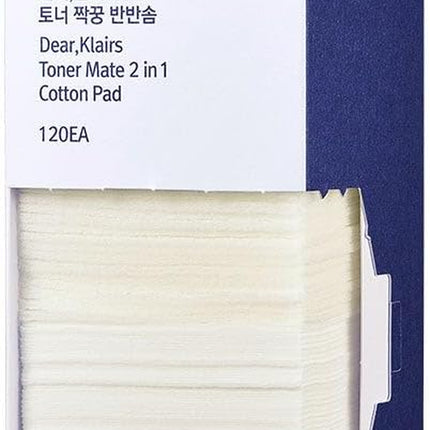 Klairs Toner Mate 2 in 1 Cotton Pad lado de algodón comprimido