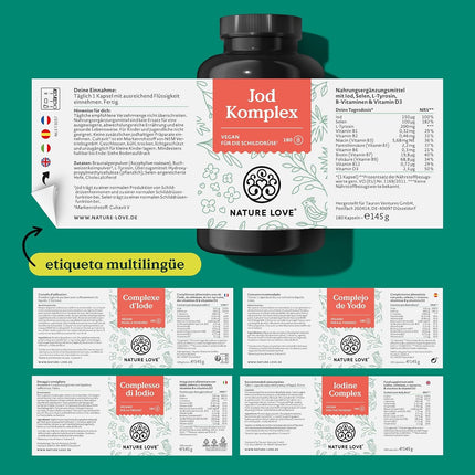 Complejo de Yodo Nature Love tabla nutricional
