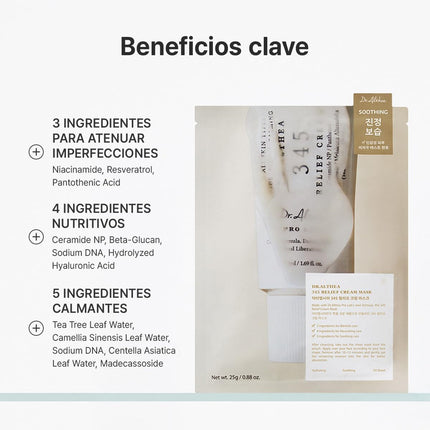 Dr Althea 345 Relief Cream Mask aplicación sobre el rostro