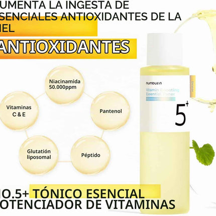 Numbuzin N.º5 Tónico Vitamin Boosting: antimanchas y luminosidad (200 ml)