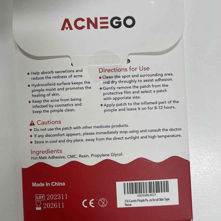 Parches Anti-Granos Hidrocoloide información del pack y contenido