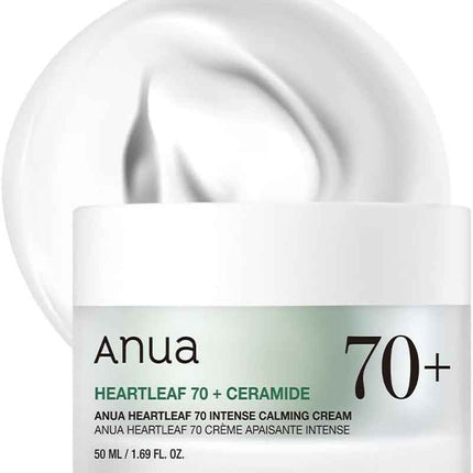 Crema calmante Heartleaf 70% Anua envase frontal de 50 ml.