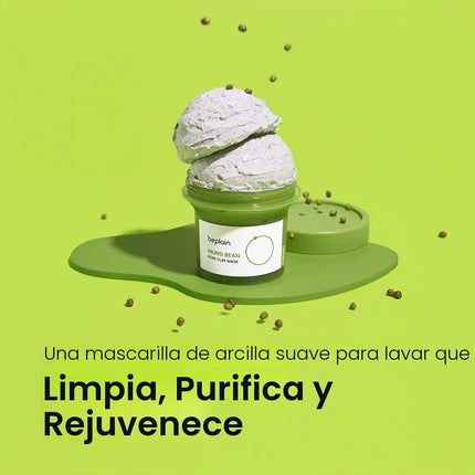 Beplain Mung Bean Pore Clay Mask textura de la arcilla en la mano