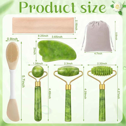 Set Gua Sha de Jade piedra plana de deslizamiento