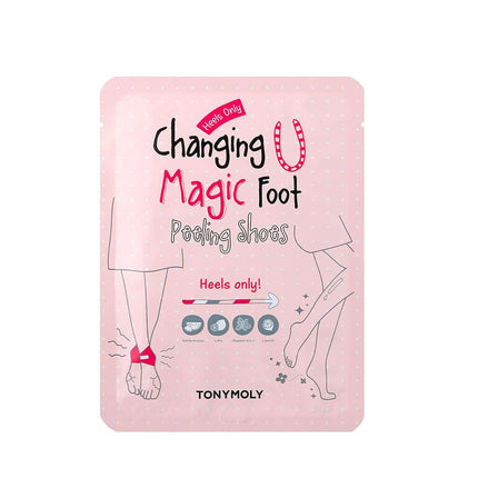 Changing U Magic Foot Peel sobre rosa de TONYMOLY con extracto de sandía