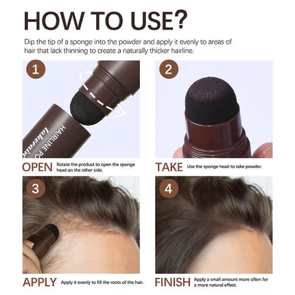 Polvo Corrector de Nacimiento de Cabello detalle del cabezal de esponja