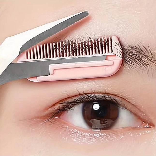 Tijeras de Cejas con Peine detalle del peine integrado