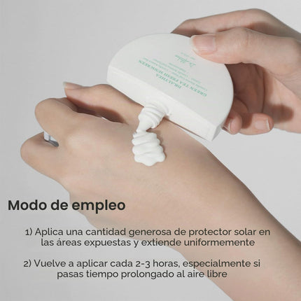 Dr Althea Green Tea Fresh Sunscreen resultado sin efecto blanco