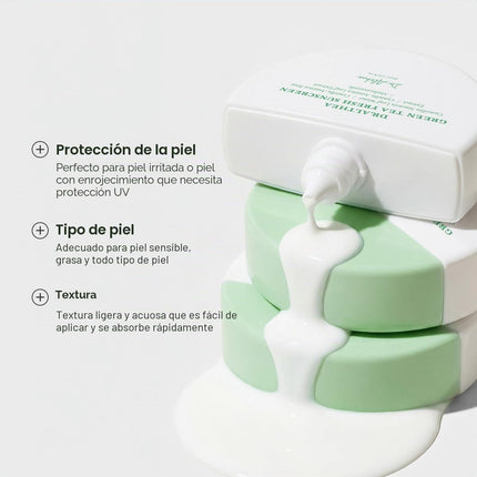 Dr Althea Green Tea Fresh Sunscreen detalle de la etiqueta