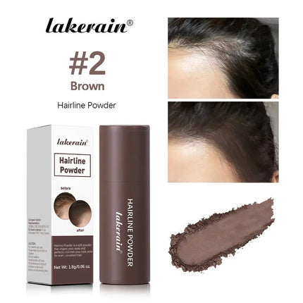 Polvo Corrector de Nacimiento de Cabello resultado final en el cabello