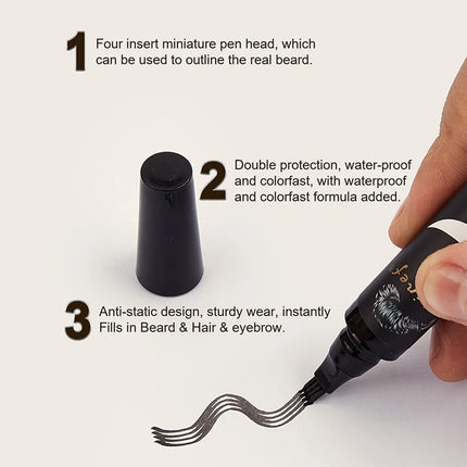 Beard Pen Filler Single Piece or Set Barber Styling Pencil Waterproof Black Hair Enhancer Brush Cosmetic Repair Tool