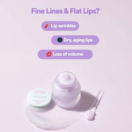 Lip Sleeping Mask Vegano Purple Collagen de TOCOBO mascarilla labial nocturna