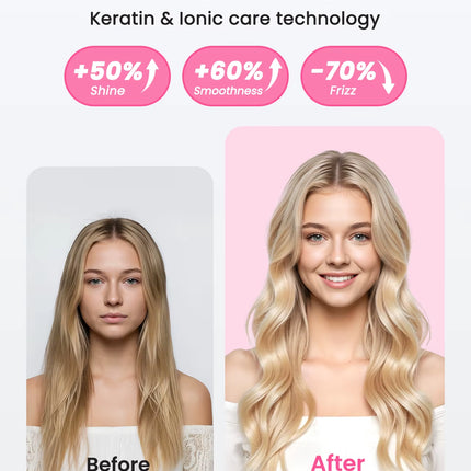 Dual Voltage Ionic Thermal Brush for Curling and Straightening 6 Temperature Settings & LED Digital Display Hot Air Styler